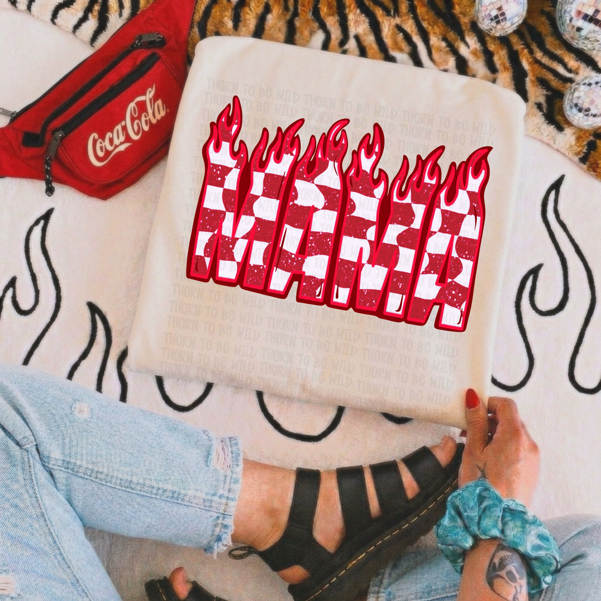 Mama flames/ checkered