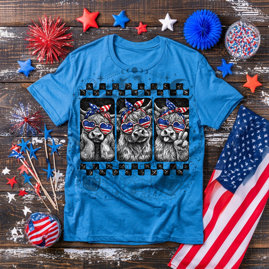 Patriotic Cute Cows - DTF Transfer