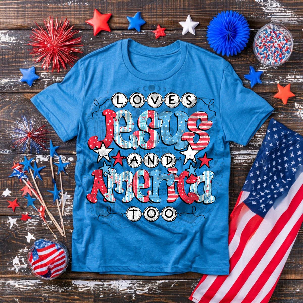 Loves Jesus Merica - DTF Transfer